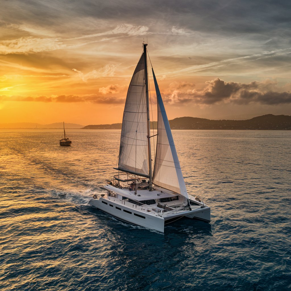 Sailing cruising catamarans